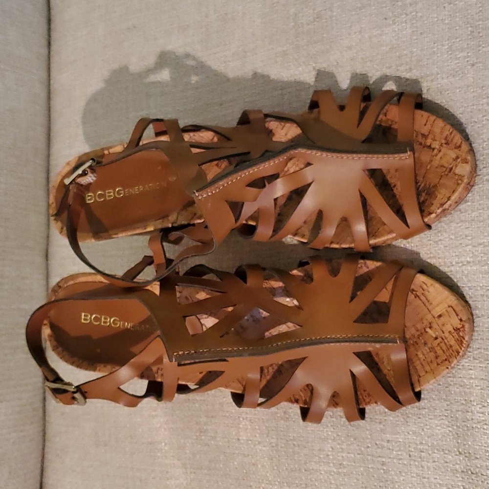 Woman's 4 inch Brown Wedge Sandals